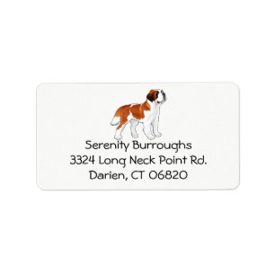Saint Bernard Puppy Dog - Cartoon Love St Bernard Label