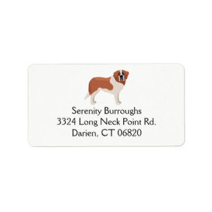 Saint Bernard Puppy Dog - Cartoon Love St Bernard Label