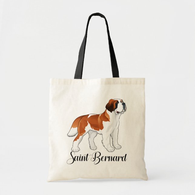 Saint Bernard Puppy Dog -  Love St. Bernard Tote Bag (Front)