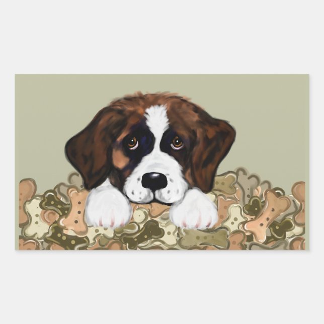 Saint Bernard Rectangular Sticker (Front)