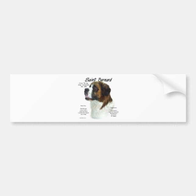 Saint Bernard (rough) History Design Bumper Sticker (Front)