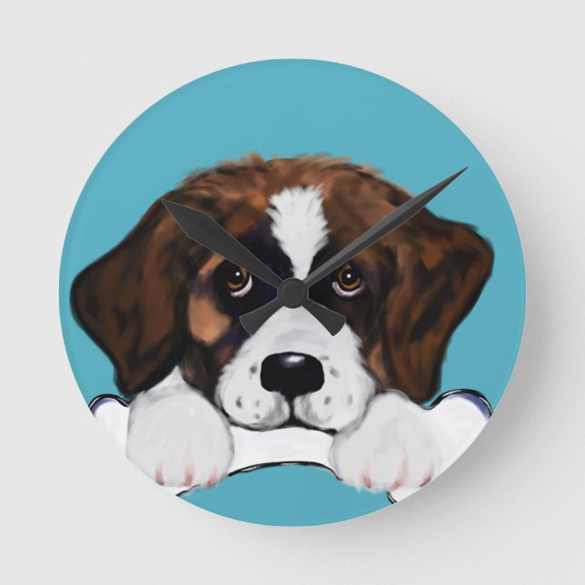 Saint Bernard Round Clock (Front)