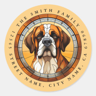 Saint Bernard Round Stickers