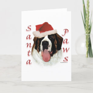 Saint Bernard Santa Paws Holiday Card