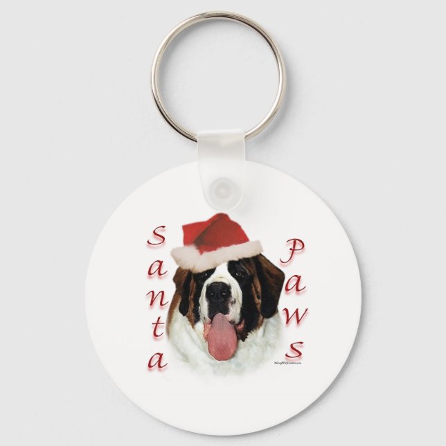 Saint Bernard Santa Paws Key Ring (Front)