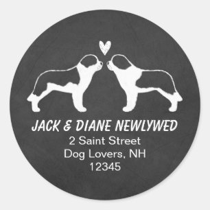 Saint Bernard Silhouettes Return Address Classic Round Sticker