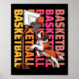 Saint Bernard Sketll Sports Dog Lover  Poster