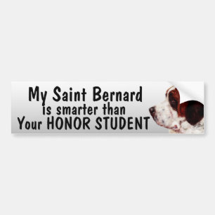 Saint Bernard smarter than honour student - funny Bumper Sticker