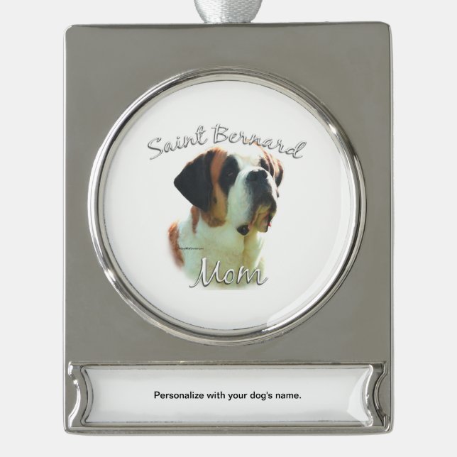 Saint Bernard (smooth) Mum 2 Silver Plated Banner Ornament (Front)