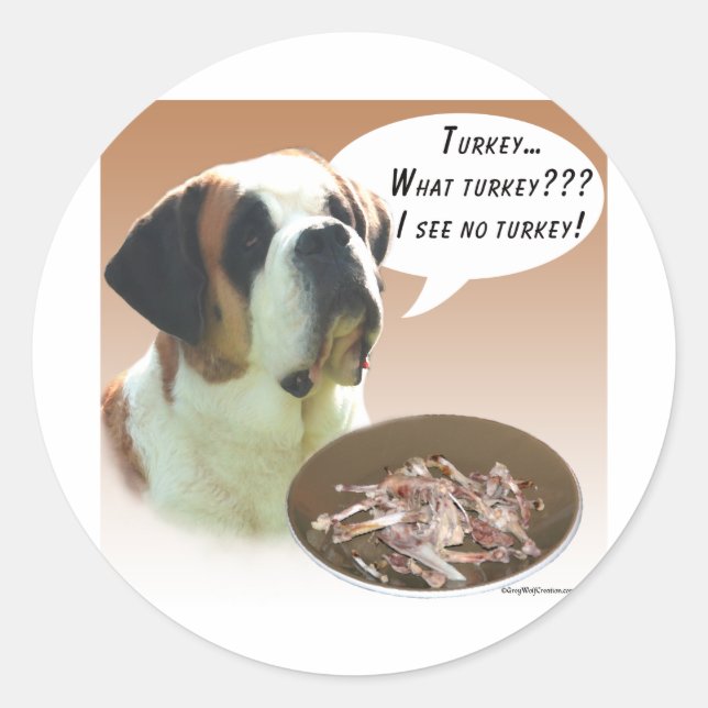 Saint Bernard (smooth) Turkey Classic Round Sticker (Front)