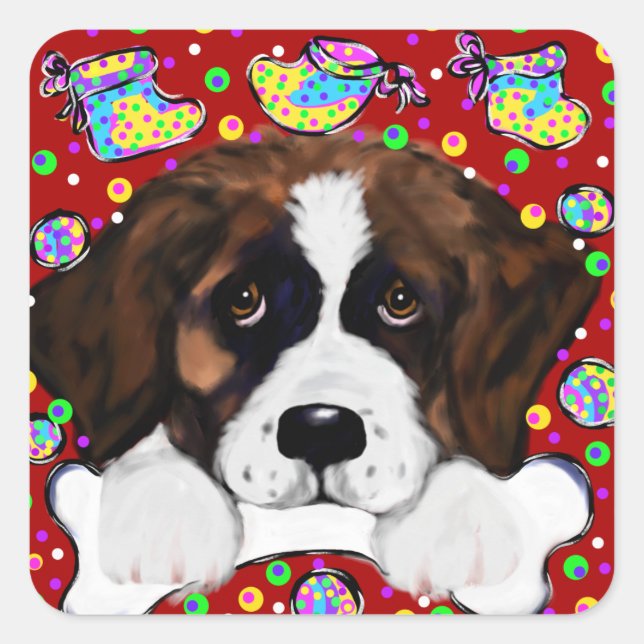 Saint Bernard Square Sticker (Front)
