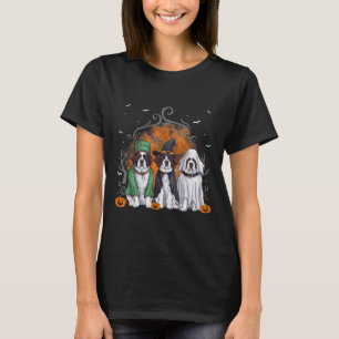 Saint Bernard St. Bernard Dog Halloween Ghost Cost T-Shirt