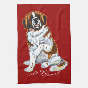 saint bernard tea towel