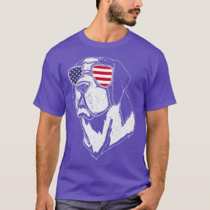 Saint Bernard USA American Flag 4th of July T-Shirt