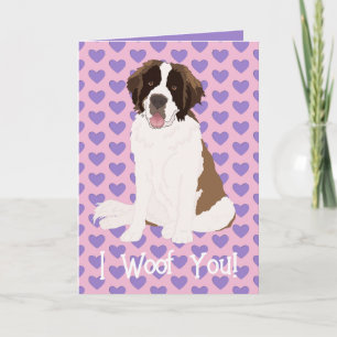Saint Bernard Valentine Thank You Card