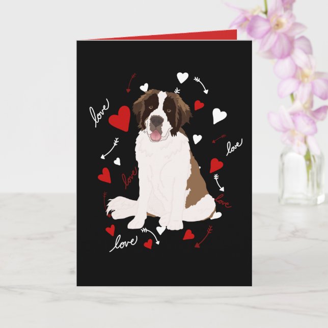 Saint Bernard Valentines Day  Card (Orchid)