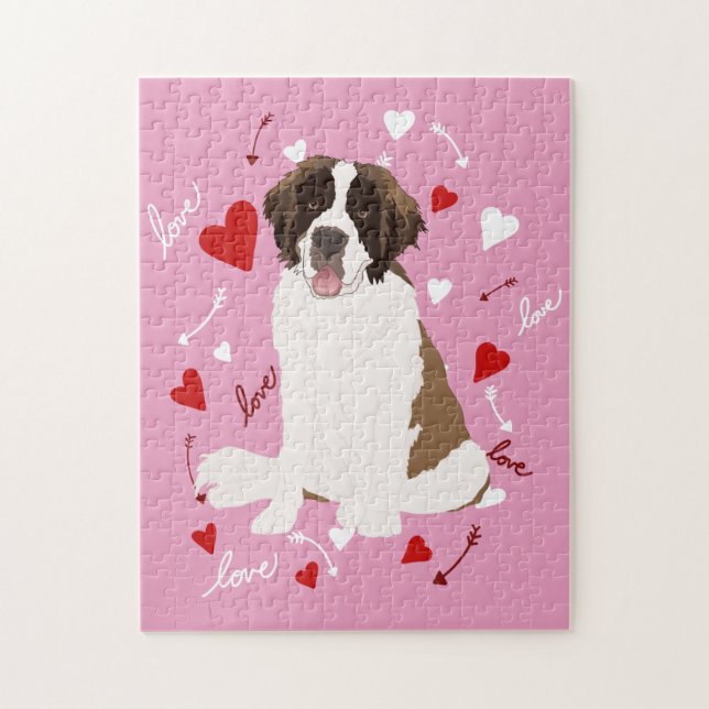Saint Bernard Valentines Day  Jigsaw Puzzle (Vertical)