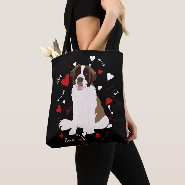 Saint Bernard Valentines Day  Tote Bag (Close Up)