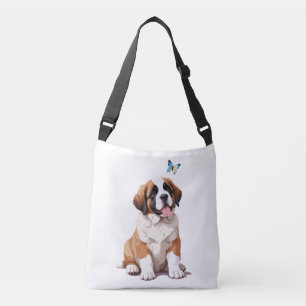 Saint Bernard Vector Painting Adorable Fun Animal Crossbody Bag