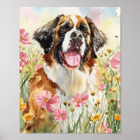 Saint Bernard Wall Art Gift for Dog Lovers Poster