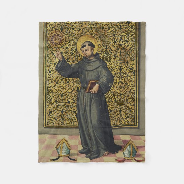 Saint Bernardino of Siena Fleece Blanket (Front)