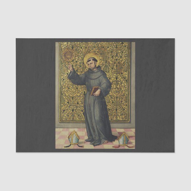 Saint Bernardino of Siena Renaissance Style Art  Tissue Paper (Front)