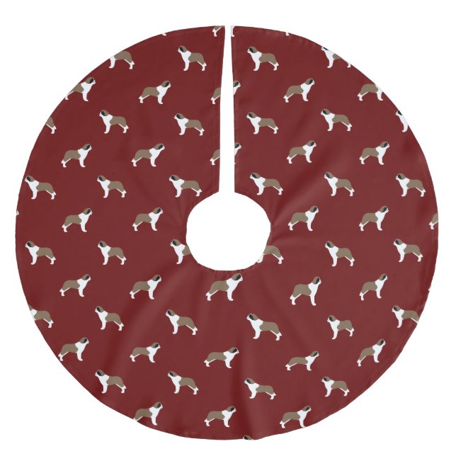 Saint Bernards Pattern Brushed Polyester Tree Skirt (Front)
