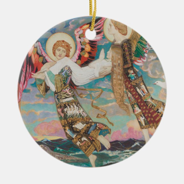 Saint Bride, c. 1913 by John Duncan Ceramic Ornament (Front)