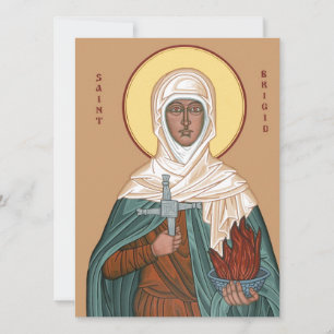 Saint Brigid with Cross and Holy Fire