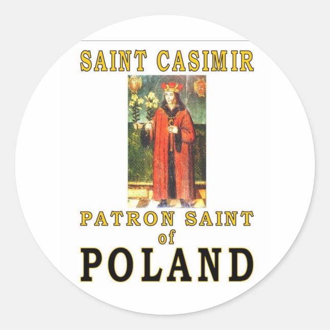 SAINT CASIMIR CLASSIC ROUND STICKER (Front)