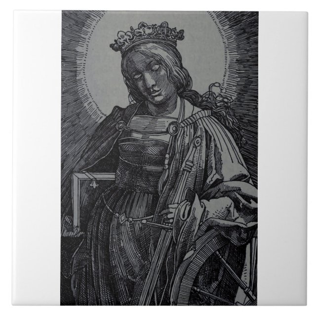 Saint Catherine of Alexandria by Lucas van Leyden Ceramic Tile (Front)