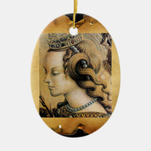 Saint Catherine of Alexandria , Parchment Ceramic Ornament