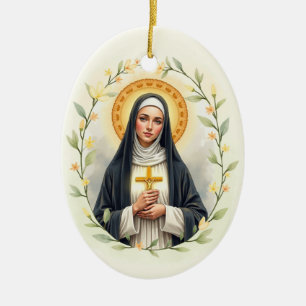  Saint Catherine of Siena Catholic Devotional Ceramic Ornament