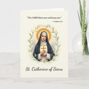 Saint Catherine of Siena God’s Peace and Scripture Card