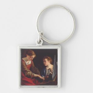 Saint Cecilia and an Angel by Orazio Gentileschi Key Ring