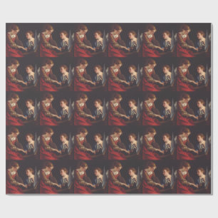 Saint Cecilia and an Angel by Orazio Gentileschi Wrapping Paper