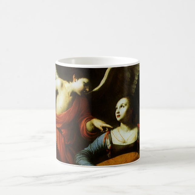 Saint Cecilia and the Angel by Carlo Saraceni Coffee Mug (Center)