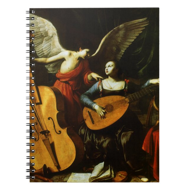 Saint Cecilia and the Angel by Carlo Saraceni Notebook (Front)