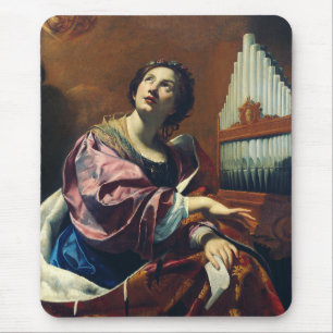 Saint Cecilia by Simon Vouet Fine Art Music Decor Mouse Pad