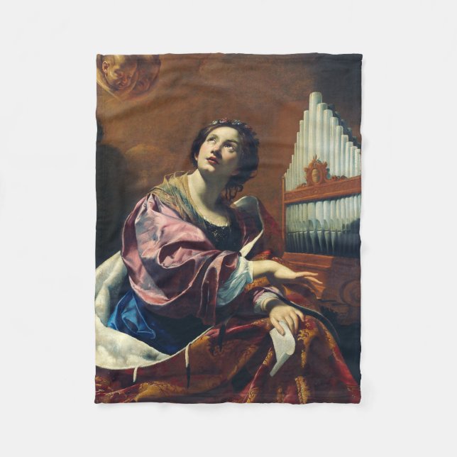 Saint Cecilia by Simon Vouet Fleece Blanket (Front)