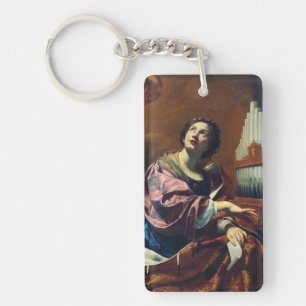 Saint Cecilia by Simon Vouet Key Ring
