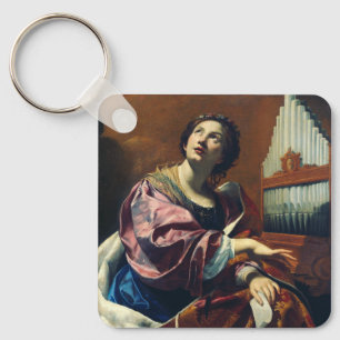 Saint Cecilia by Simon Vouet Key Ring