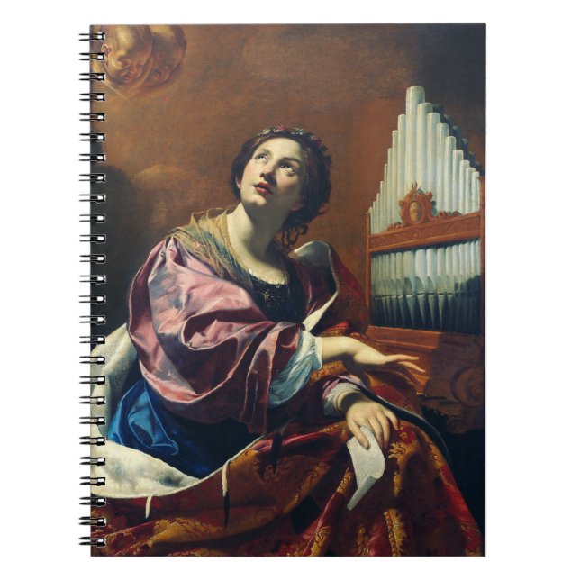 Saint Cecilia by Simon Vouet Notebook (Front)