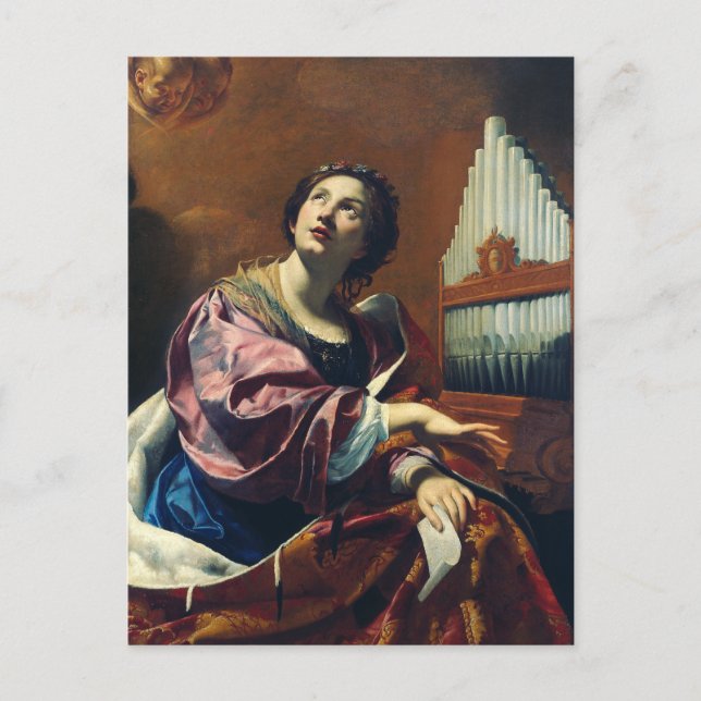 Saint Cecilia by Simon Vouet Postcard (Front)