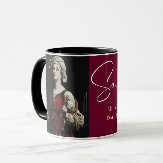 Saint Cecilia, Catholic Saint Coffee Mug (Front Left)