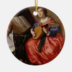 Saint Cecilia (oil on canvas) Ceramic Ornament