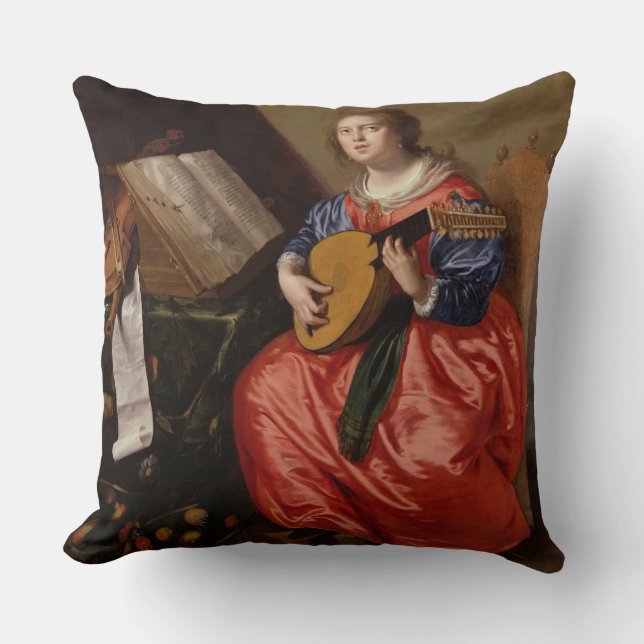 Saint Cecilia (oil on canvas) Cushion (Front)