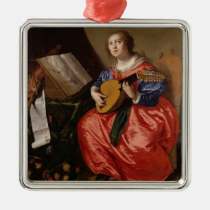 Saint Cecilia (oil on canvas) Metal Tree Decoration