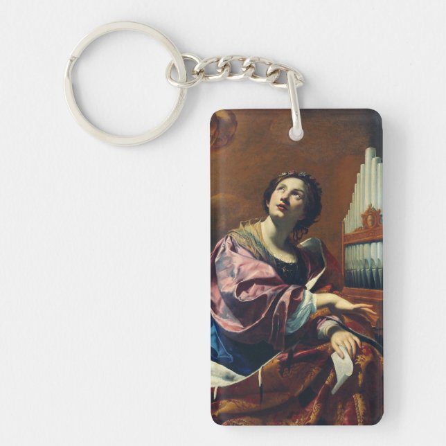 Saint Cecilia Premium "Heavenly Concert" Art Print Key Ring (Front)