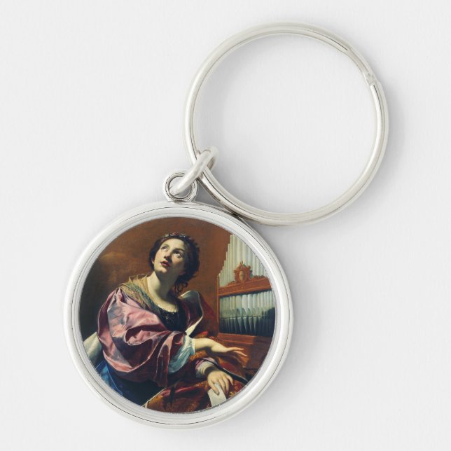 Saint Cecilia Premium "Heavenly Concert" Art Print Key Ring (Front)